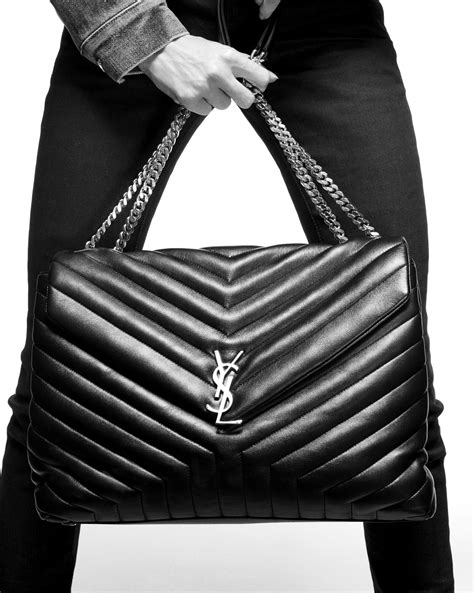 loulou large ysl|yves saint laurent logo quilted leather shoulder bag.